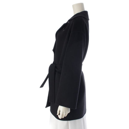 Hermes Cashmere Belted Short Gown Coat Black 34