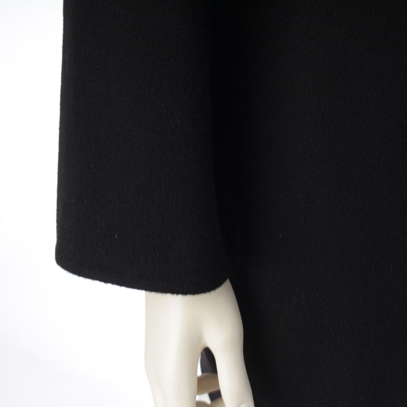 Hermes Cashmere Belted Short Gown Coat Black 34