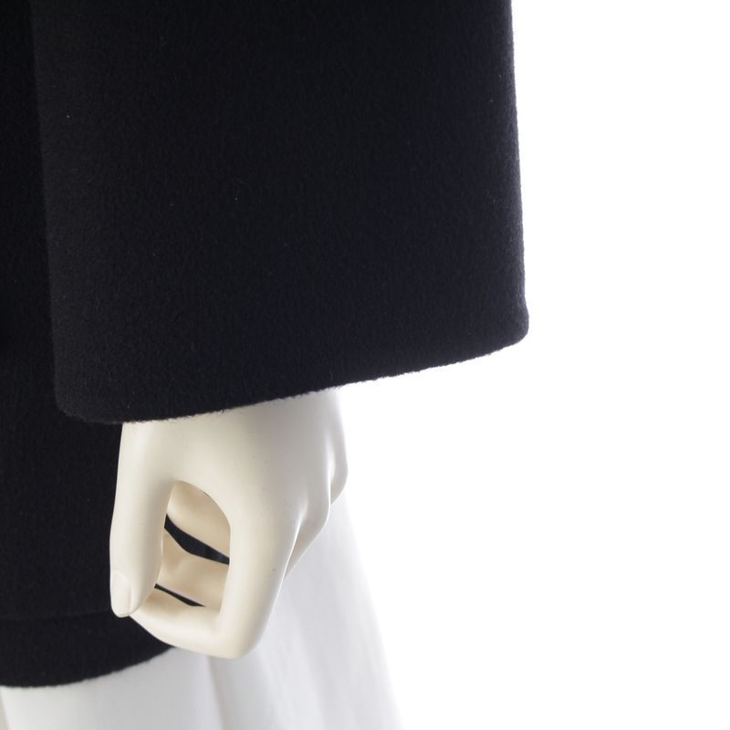 Hermes Cashmere Belted Short Gown Coat Black 34