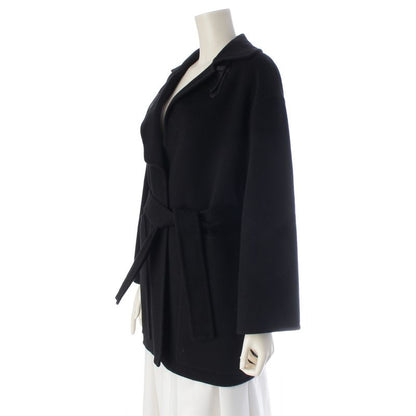 Hermes Cashmere Belted Short Gown Coat Black 34