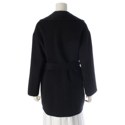 Hermes Cashmere Belted Short Gown Coat Black 34
