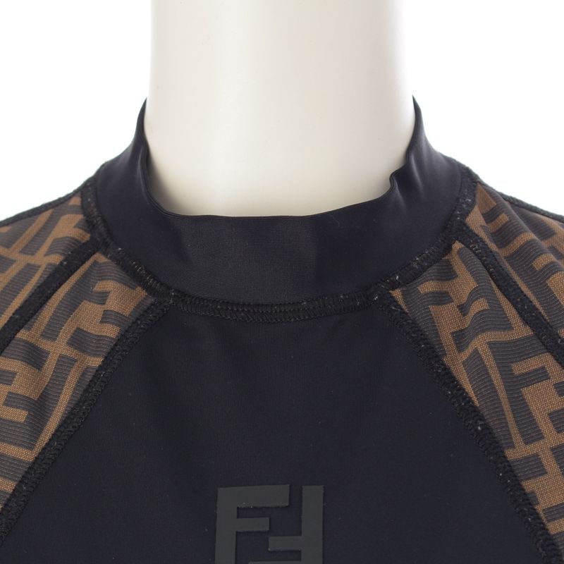 Fendi Zucca Logo Stretch Top Brown Black 38