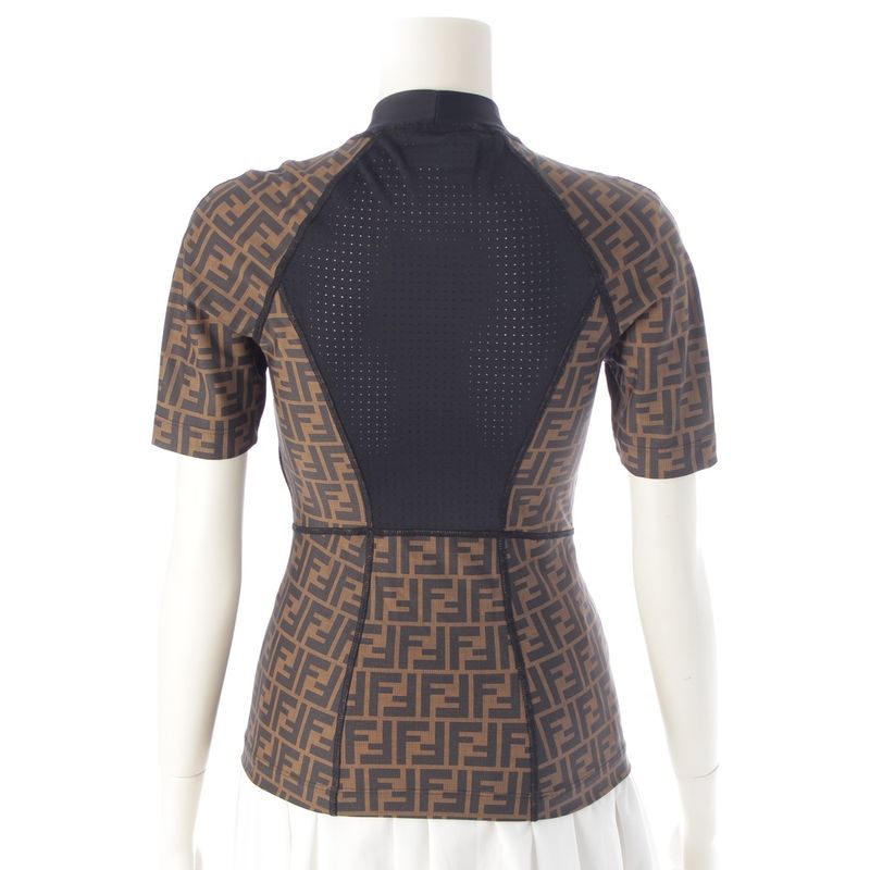Fendi Zucca Logo Stretch Top Brown Black 38