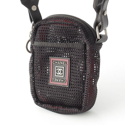 Chanel Sportsline Logo Mesh Shoulder Bag Black