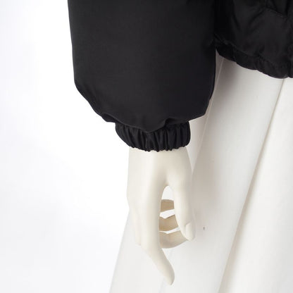 Prada Re-Nylon Triangle Logo Down Jacket with Inner Hood Puffer Black 38