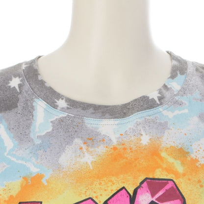 Dior Galliano Era Kaos Cotton Graphic Print Short Sleeve T-Shirt Top Gray 46