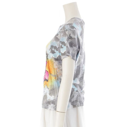 Dior Galliano Era Kaos Cotton Graphic Print Short Sleeve T-Shirt Top Gray 46