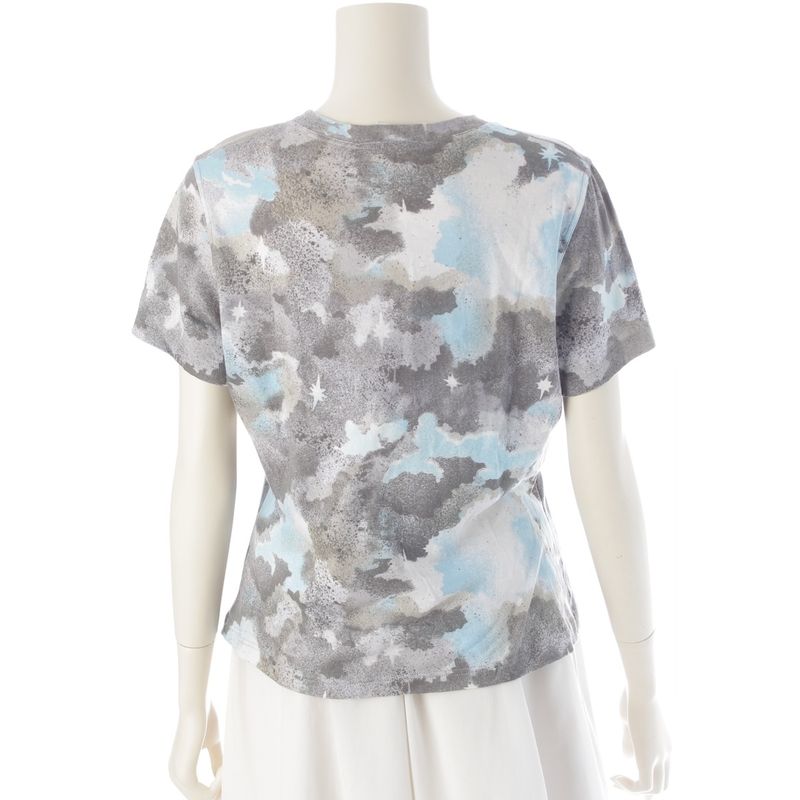 Dior Galliano Era Kaos Cotton Graphic Print Short Sleeve T-Shirt Top Gray 46