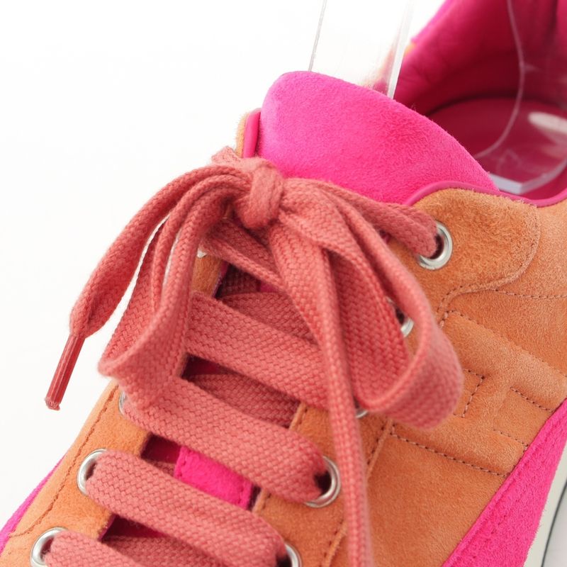 Hermes Suede Stadium Sneakers Pink Brown 38