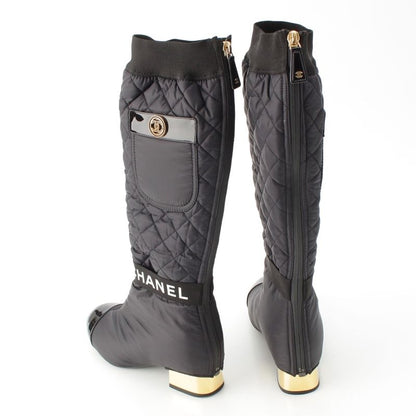Chanel Nylon 2-Way CC Logo Removable Boots Black 35 2 1C