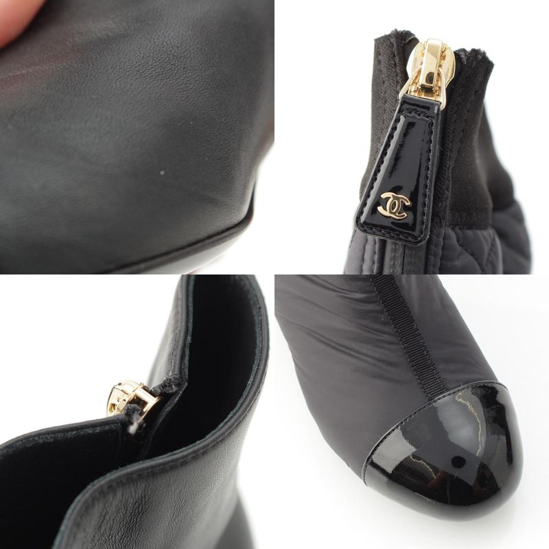 Chanel Nylon 2-Way CC Logo Removable Boots Black 35 2 1C