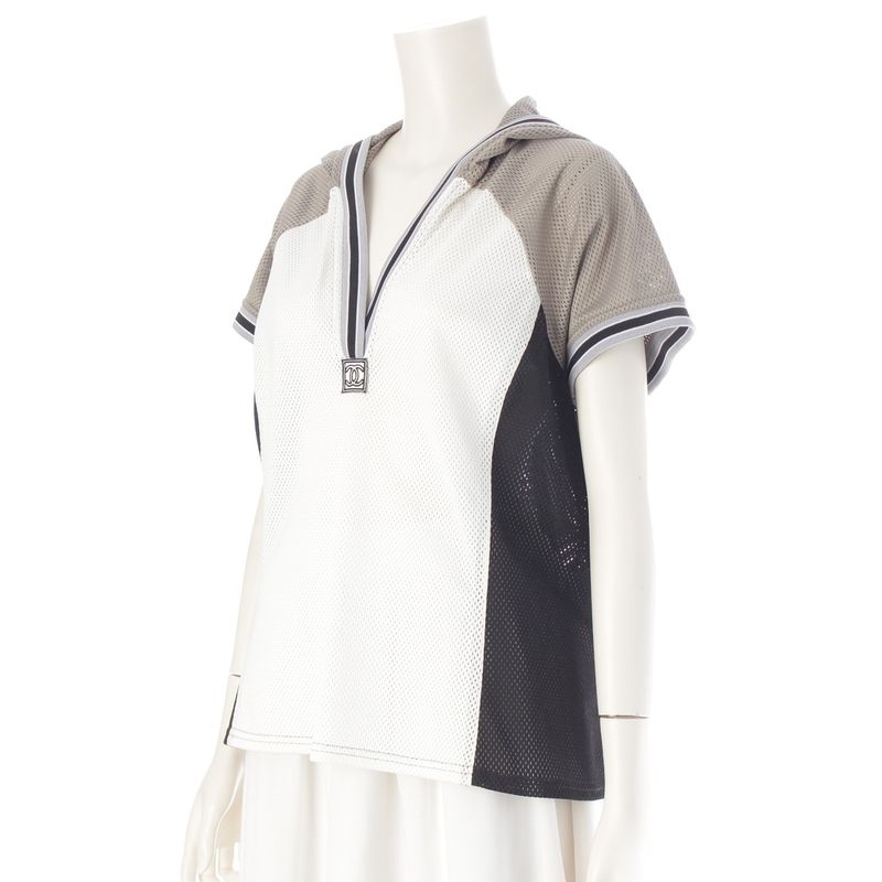 Chanel Sports Mesh CC Logo №5 Hood Top Gray 46