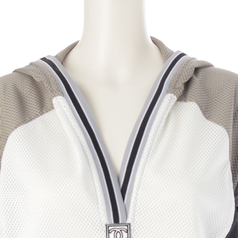 Chanel Sports Mesh CC Logo №5 Hood Top Gray 46