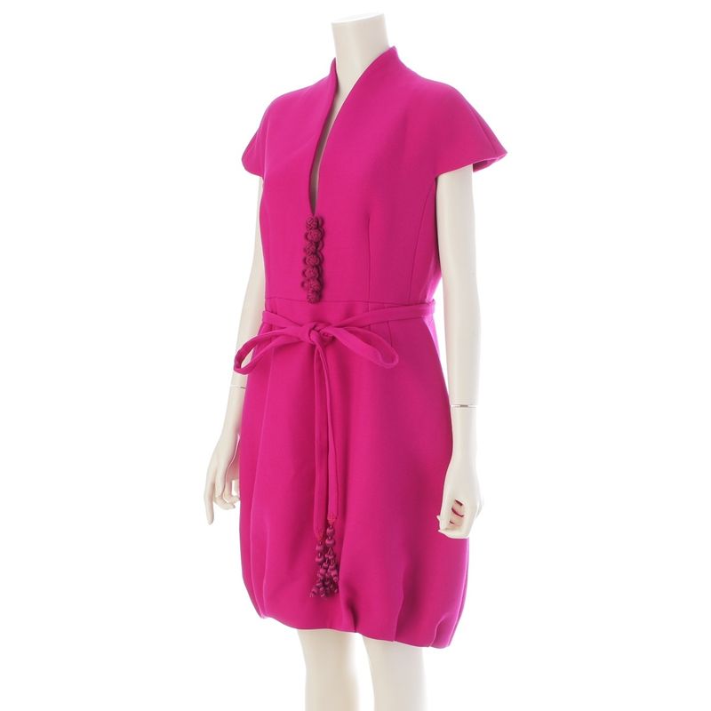Dior Galliano Era Wool Silk Sleeveless Dress Pink