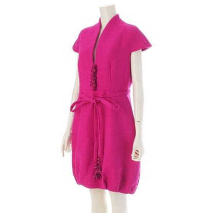 Dior Galliano Era Wool Silk Sleeveless Dress Pink