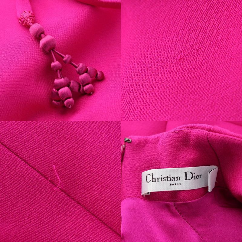 Dior Galliano Era Wool Silk Sleeveless Dress Pink