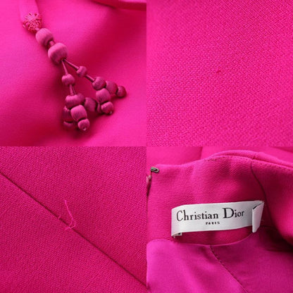 Dior Galliano Era Wool Silk Sleeveless Dress Pink