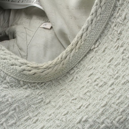 Celine Wool Mohair Nylon Collarless Jacket Light Blue Gray 36