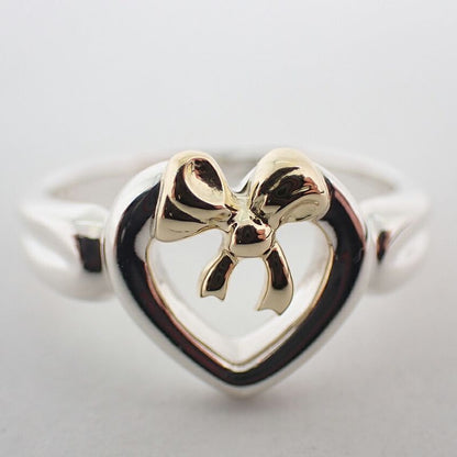 Tiffany & Co 925 750 Heart Ribbon Ring