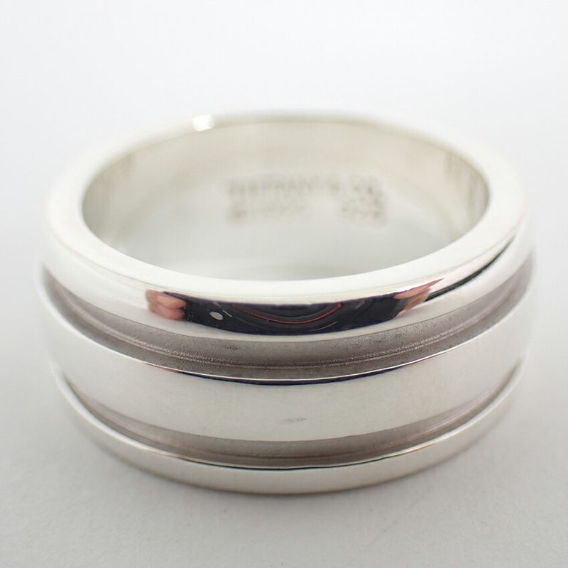 Tiffany & Co 925 Grooved Double Ring