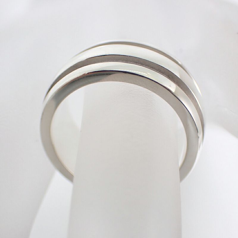 Tiffany & Co 925 Grooved Double Ring