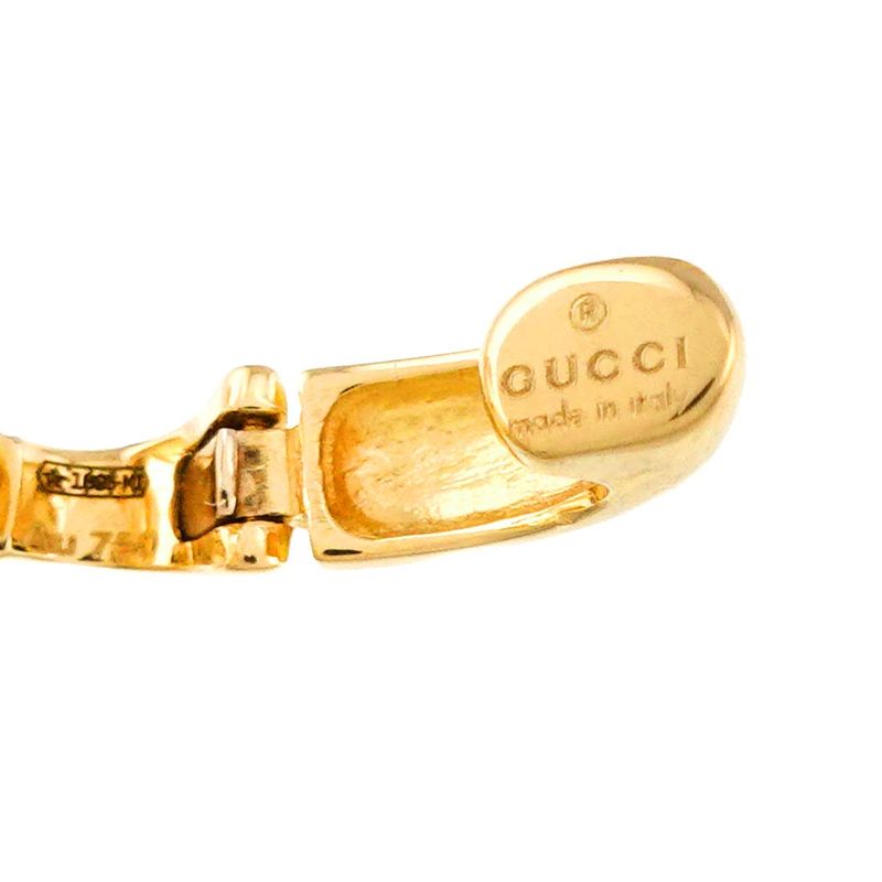 Gucci Double Earrings 18k YG Yellow Gold 750 Only Clip on