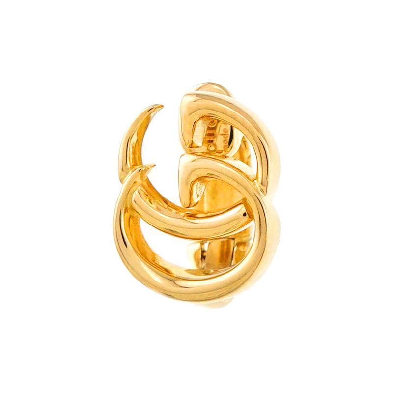 Gucci Double Earrings 18k YG Yellow Gold 750 Only Clip on