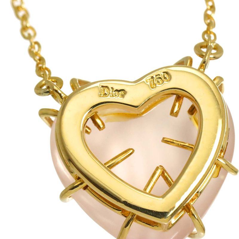Dior Heart Quartz Necklace 18k YG Yellow Gold