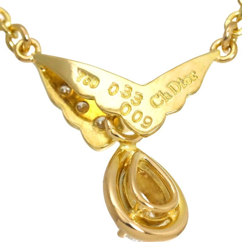Dior Diamond 0.33 Necklace 18k YG Yellow Gold