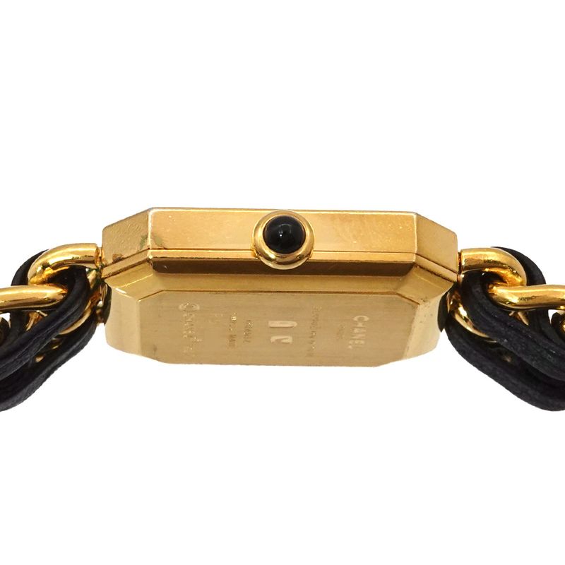 Chanel Premiere S Vintage Watch Black Gold Quartz