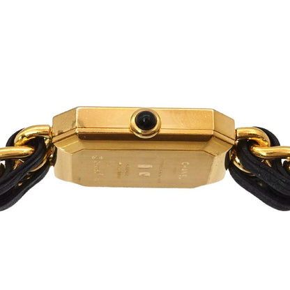 Chanel Premiere S Vintage Watch Black Gold Quartz