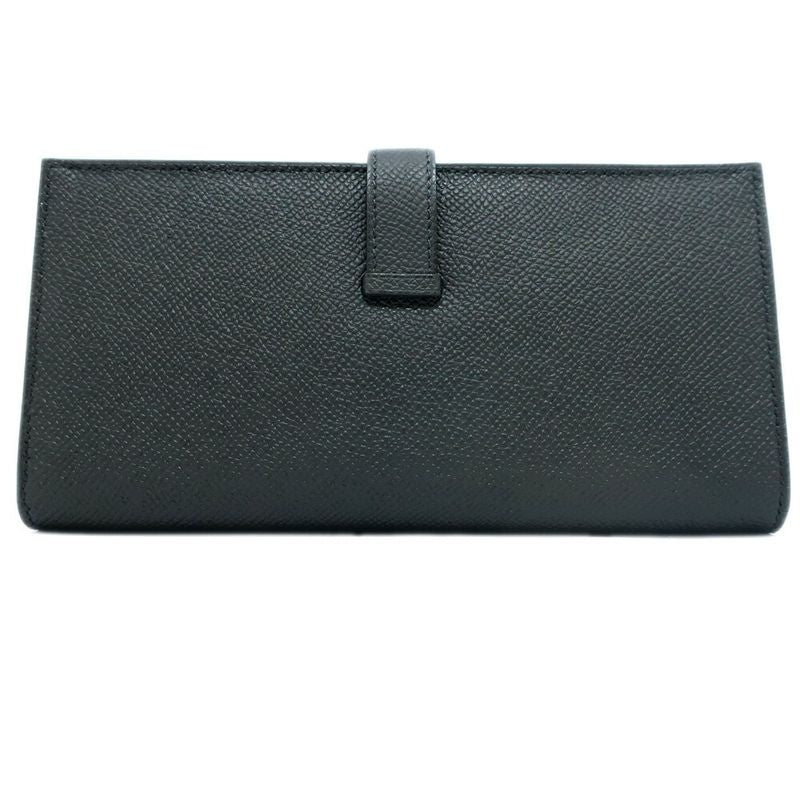Hermes Bearn Souffle Epsom Gold Noir Black Wallet