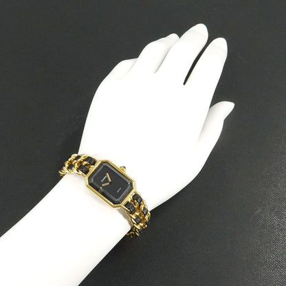 Chanel Premiere L Vintage Watch Black Gold