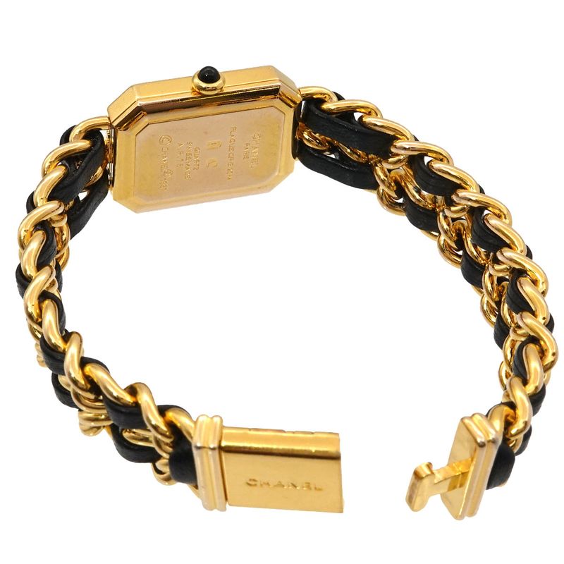 Chanel Premiere L Vintage Watch Black Gold