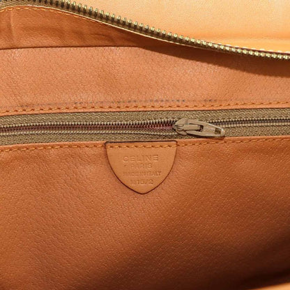 Celine Macadam Shoulder Bag Leather Brown Gold Vintage