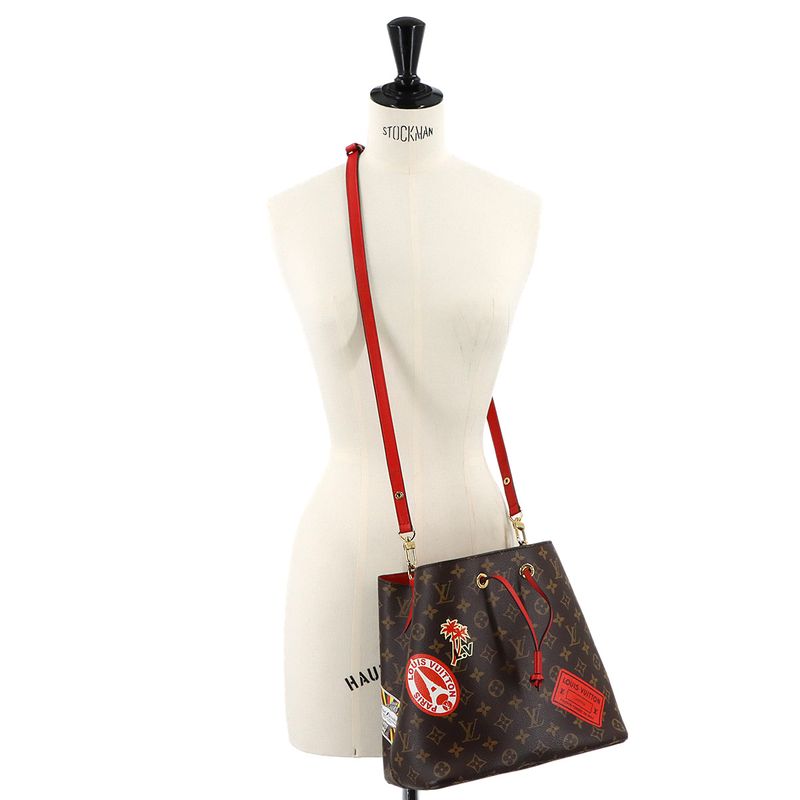 Louis Vuitton Monogram My LV World Tour Neo Noe Shoulder Bag Leather Coquelicot