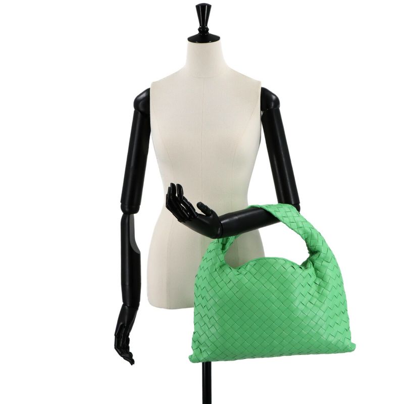 Bottega Veneta Intrecciato Pop Small Shoulder Bag Leather Green