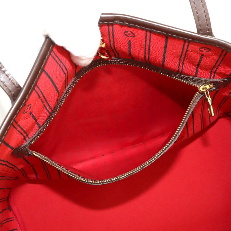 Louis Vuitton Damier Neverfull MM Tote Ebene Cerise Brown
