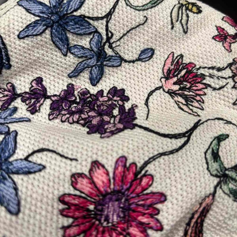 Dior D-bobby Hat Bucket Floral Pattern White