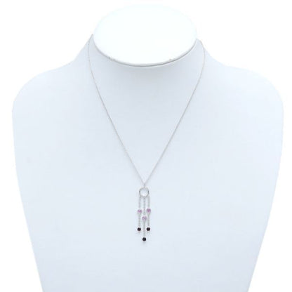 Tiffany & Co Swing Drop Necklace Garnet Pink Saffiano