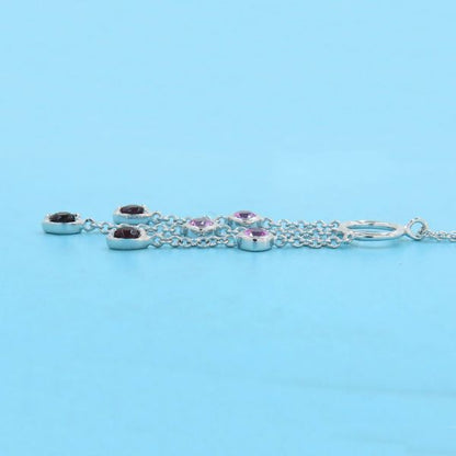Tiffany & Co Swing Drop Necklace Garnet Pink Saffiano