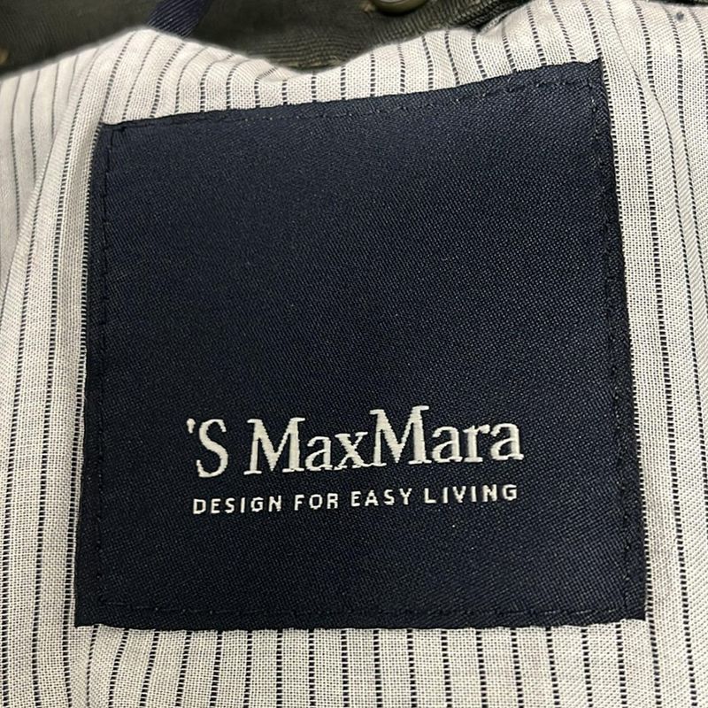 Max Mara S Coat 40 M Khaki Long Sleeve Spring Autumn