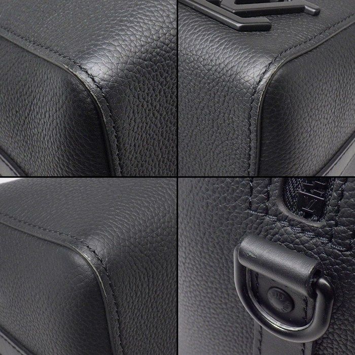 Louis Vuitton Shoulder Bag City Keepall Black LV Aerogram Leather