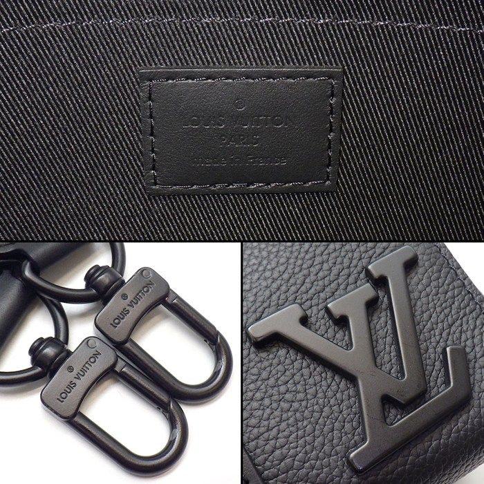 Louis Vuitton Shoulder Bag City Keepall Black LV Aerogram Leather