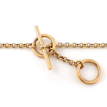 Hermes Necklace Gambard Clou de Selle Round Logo 1 Point Diamond 18k Pink Gold