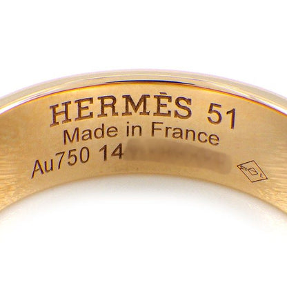 Hermes Ring D'ancre PM Points Diamond 18k Pink Gold