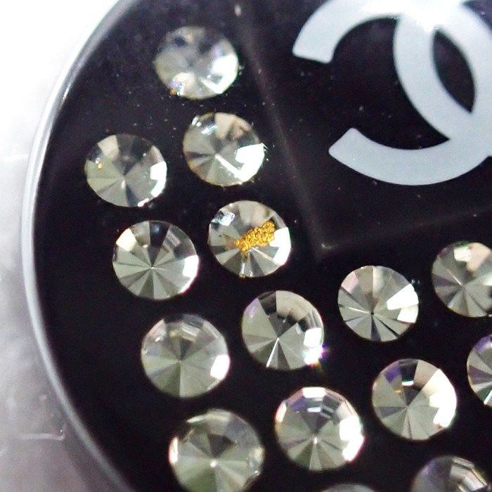 Chanel Earrings CC Logo Spring Collection Round Rhinestone Metal