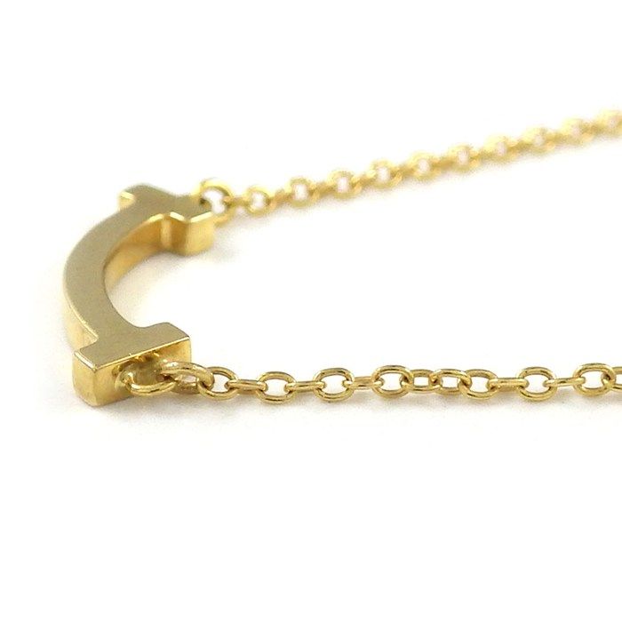 Tiffany & Co Necklace T Smile Mini Micro 18k Yellow Gold