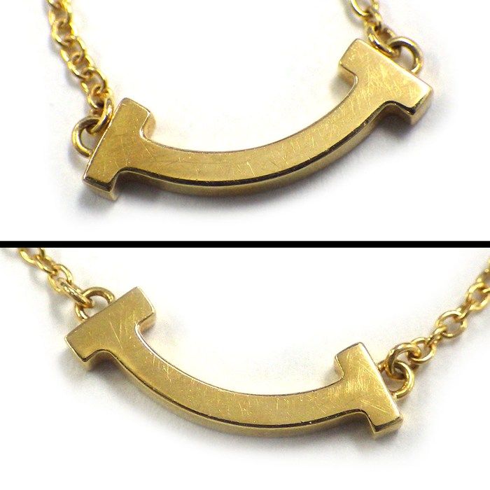 Tiffany & Co Necklace T Smile Mini Micro 18k Yellow Gold