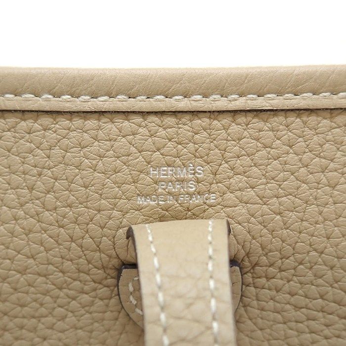 Hermes Shoulder Bag Evelyne TPM Amazone Trench White Taurillon Clemence Silver